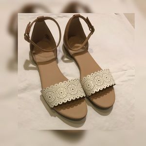 White Flat Sandals